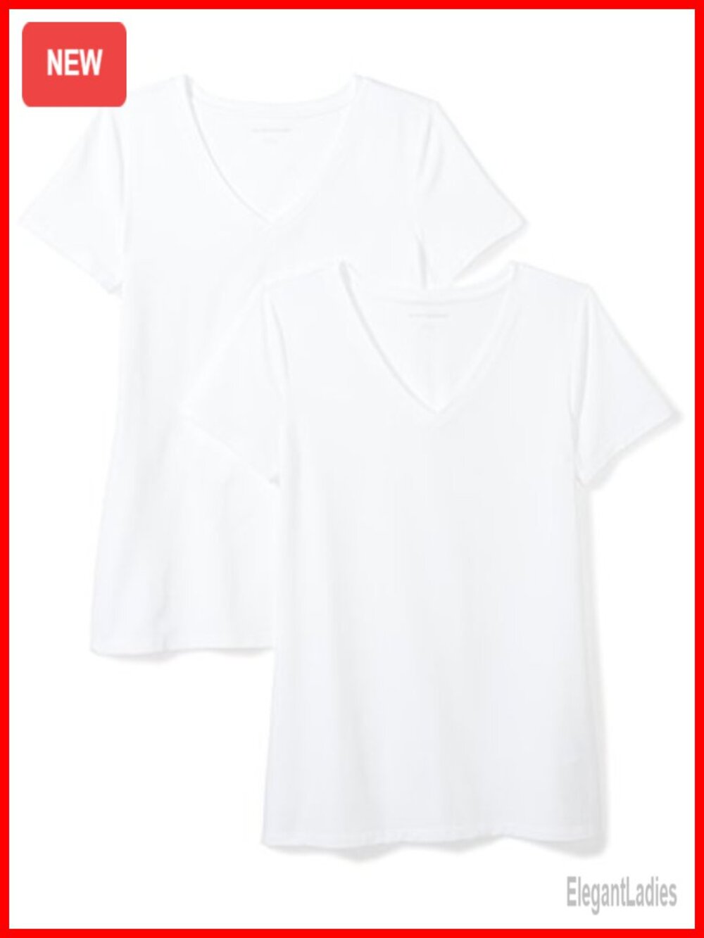 Regular-Fit Short-Sleeve V-Neck T-Shirt Cotton Modal Blend Jersey